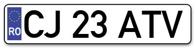 Placuta inmatriculare numar auto  CJ-23-ATV, CJ 23 ATV, CJ23ATV