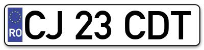 Placuta inmatriculare numar auto  CJ-23-CDT, CJ 23 CDT, CJ23CDT