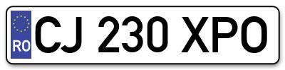 Placuta inmatriculare numar auto  CJ-230-XPO, CJ 230 XPO, CJ230XPO