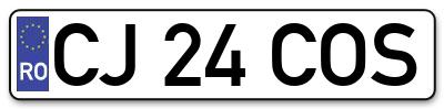 Placuta inmatriculare numar auto  CJ-24-COS, CJ 24 COS, CJ24COS