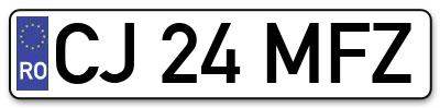 Placuta inmatriculare numar auto  CJ-24-MFZ, CJ 24 MFZ, CJ24MFZ