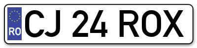 Placuta inmatriculare numar auto  CJ-24-ROX, CJ 24 ROX, CJ24ROX