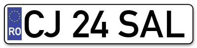 Placuta inmatriculare numar auto  CJ-24-SAL, CJ 24 SAL, CJ24SAL