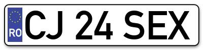 Placuta inmatriculare numar auto  CJ-24-SEX, CJ 24 SEX, CJ24SEX