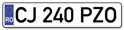 Placuta inmatriculare numar auto  CJ-240-PZO, CJ 240 PZO, CJ240PZO