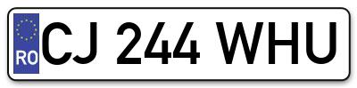 Placuta inmatriculare numar auto  CJ-244-WHU, CJ 244 WHU, CJ244WHU