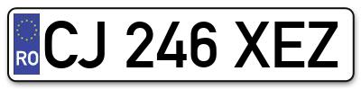 Placuta inmatriculare numar auto  CJ-246-XEZ, CJ 246 XEZ, CJ246XEZ