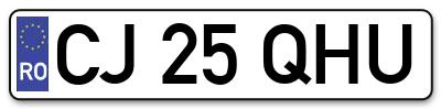Placuta inmatriculare numar auto  CJ-25-QHU, CJ 25 QHU, CJ25QHU