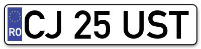 Placuta inmatriculare numar auto  CJ-25-UST, CJ 25 UST, CJ25UST