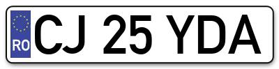 Placuta inmatriculare numar auto  CJ-25-YDA, CJ 25 YDA, CJ25YDA