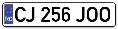 Placuta inmatriculare numar auto  CJ-256-JOO, CJ 256 JOO, CJ256JOO