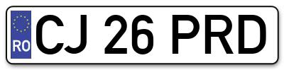 Placuta inmatriculare numar auto  CJ-26-PRD, CJ 26 PRD, CJ26PRD