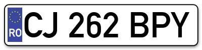 Placuta inmatriculare numar auto  CJ-262-BPY, CJ 262 BPY, CJ262BPY