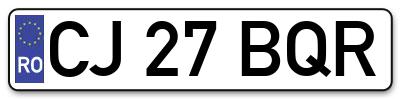 Placuta inmatriculare numar auto  CJ-27-BQR, CJ 27 BQR, CJ27BQR