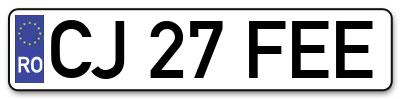 Placuta inmatriculare numar auto  CJ-27-FEE, CJ 27 FEE, CJ27FEE