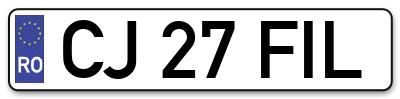 Placuta inmatriculare numar auto  CJ-27-FIL, CJ 27 FIL, CJ27FIL