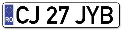 Placuta inmatriculare numar auto  CJ-27-JYB, CJ 27 JYB, CJ27JYB
