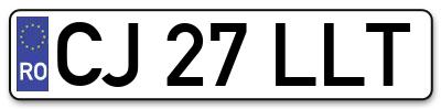 Placuta inmatriculare numar auto  CJ-27-LLT, CJ 27 LLT, CJ27LLT