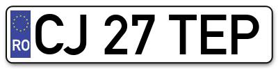 Placuta inmatriculare numar auto  CJ-27-TEP, CJ 27 TEP, CJ27TEP