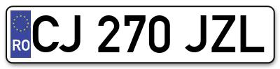 Placuta inmatriculare numar auto  CJ-270-JZL, CJ 270 JZL, CJ270JZL