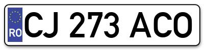 Placuta inmatriculare numar auto  CJ-273-ACO, CJ 273 ACO, CJ273ACO