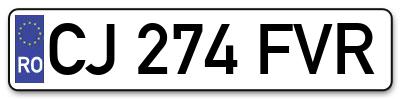 Placuta inmatriculare numar auto  CJ-274-FVR, CJ 274 FVR, CJ274FVR