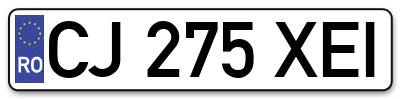 Placuta inmatriculare numar auto  CJ-275-XEI, CJ 275 XEI, CJ275XEI