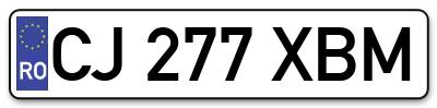 Placuta inmatriculare numar auto  CJ-277-XBM, CJ 277 XBM, CJ277XBM