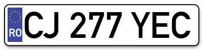 Placuta inmatriculare numar auto  CJ-277-YEC, CJ 277 YEC, CJ277YEC