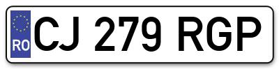 Placuta inmatriculare numar auto  CJ-279-RGP, CJ 279 RGP, CJ279RGP