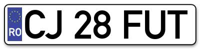 Placuta inmatriculare numar auto  CJ-28-FUT, CJ 28 FUT, CJ28FUT