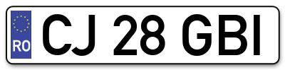 Placuta inmatriculare numar auto  CJ-28-GBI, CJ 28 GBI, CJ28GBI