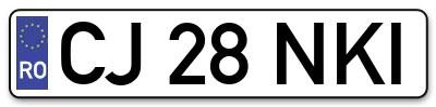 Placuta inmatriculare numar auto  CJ-28-NKI, CJ 28 NKI, CJ28NKI