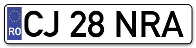 Placuta inmatriculare numar auto  CJ-28-NRA, CJ 28 NRA, CJ28NRA