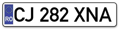 Placuta inmatriculare numar auto  CJ-282-XNA, CJ 282 XNA, CJ282XNA