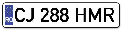 Placuta inmatriculare numar auto  CJ-288-HMR, CJ 288 HMR, CJ288HMR