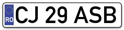 Placuta inmatriculare numar auto  CJ-29-ASB, CJ 29 ASB, CJ29ASB