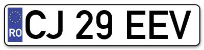 Placuta inmatriculare numar auto  CJ-29-EEV, CJ 29 EEV, CJ29EEV
