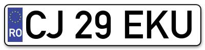 Placuta inmatriculare numar auto  CJ-29-EKU, CJ 29 EKU, CJ29EKU