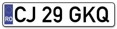 Placuta inmatriculare numar auto  CJ-29-GKQ, CJ 29 GKQ, CJ29GKQ