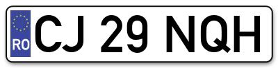 Placuta inmatriculare numar auto  CJ-29-NQH, CJ 29 NQH, CJ29NQH