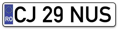 Placuta inmatriculare numar auto  CJ-29-NUS, CJ 29 NUS, CJ29NUS