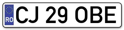 Placuta inmatriculare numar auto  CJ-29-OBE, CJ 29 OBE, CJ29OBE