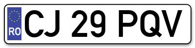 Placuta inmatriculare numar auto  CJ-29-PQV, CJ 29 PQV, CJ29PQV