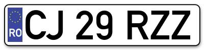 Placuta inmatriculare numar auto  CJ-29-RZZ, CJ 29 RZZ, CJ29RZZ