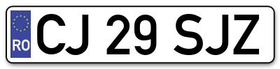 Placuta inmatriculare numar auto  CJ-29-SJZ, CJ 29 SJZ, CJ29SJZ