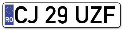 Placuta inmatriculare numar auto  CJ-29-UZF, CJ 29 UZF, CJ29UZF