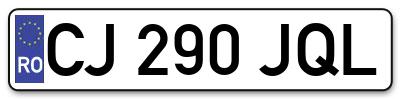 Placuta inmatriculare numar auto  CJ-290-JQL, CJ 290 JQL, CJ290JQL