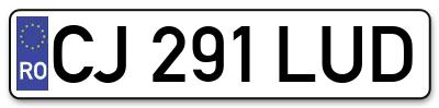 Placuta inmatriculare numar auto  CJ-291-LUD, CJ 291 LUD, CJ291LUD