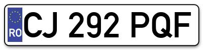 Placuta inmatriculare numar auto  CJ-292-PQF, CJ 292 PQF, CJ292PQF
